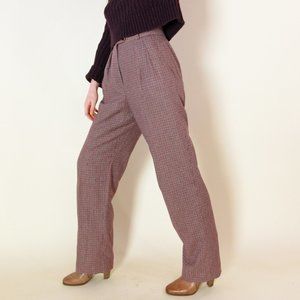 Vintage Houndstooth High Waist Pants Trousers